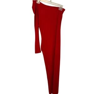 NWT Forever 21 Red Side Slit Body Con Dress Even Glam M Holiday Business Stretch